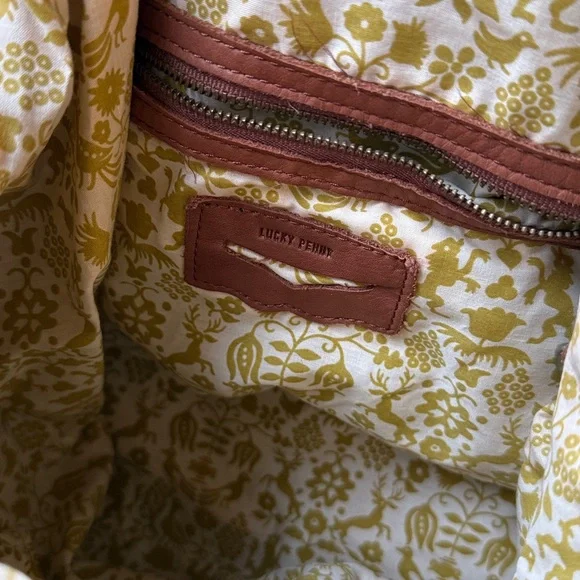 Lucky Penny Anthropologie Sunlit Fringe Soft Leather & Studs Hobo Bag Festival - Picture 6 of 16